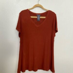 Rust V-Neck Women's Top - Unbranded